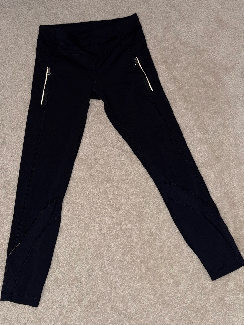 Lululemon Black Athletic Leggings with Zipper Pockets